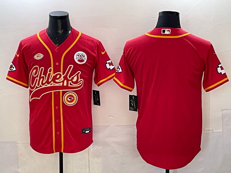 Men 2025 Nike Kansas City Chiefs Blank Red 3th generation Joint Name Limited NFL Jersey 04